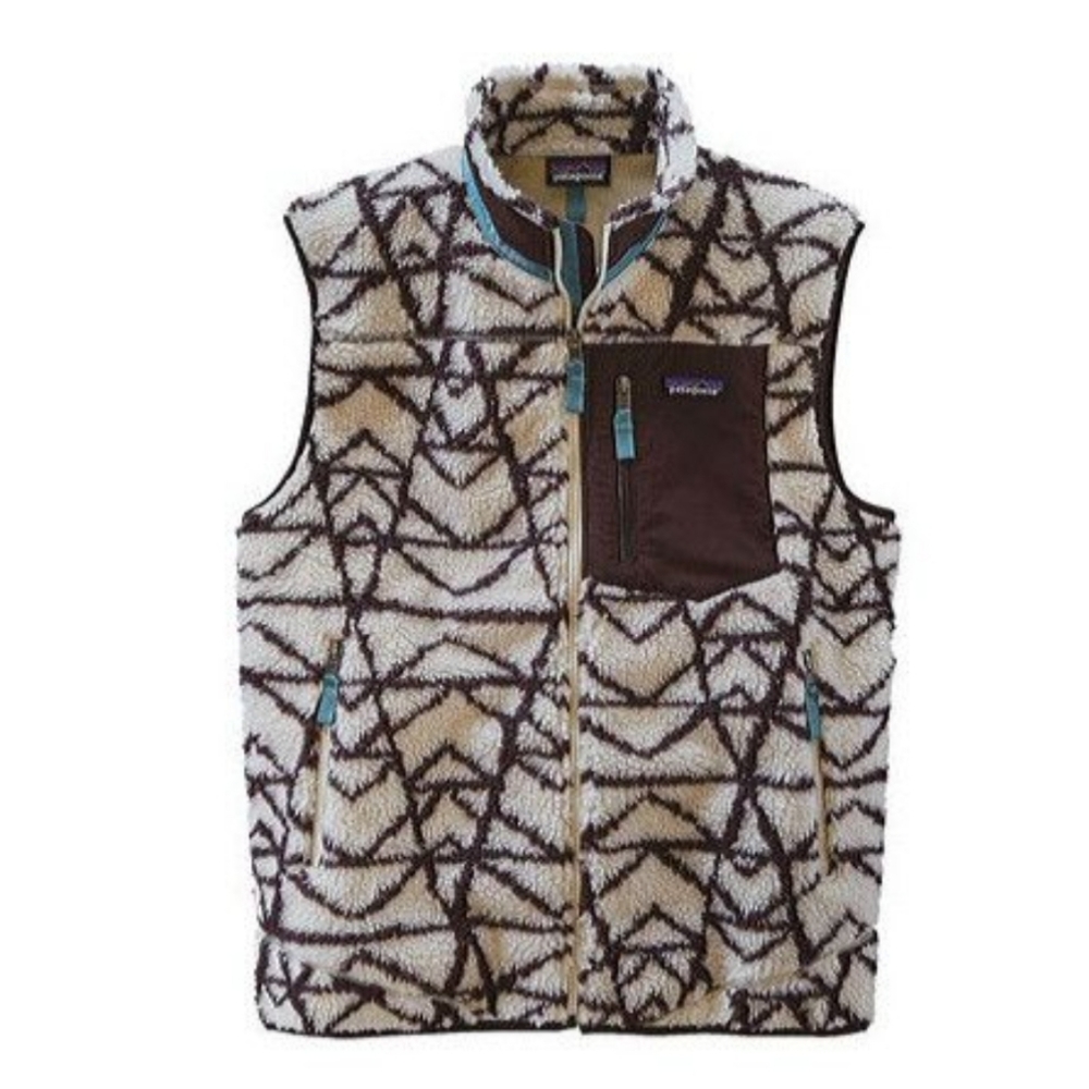 Patagonia Fleece Vest in Brown and Cream